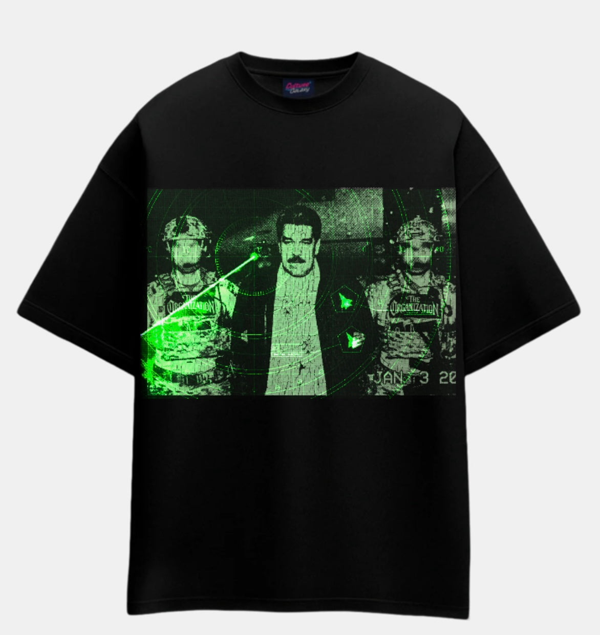 Graphic Oversized T-Shirt – Cyber Military Streetwear Nicolas Maduro